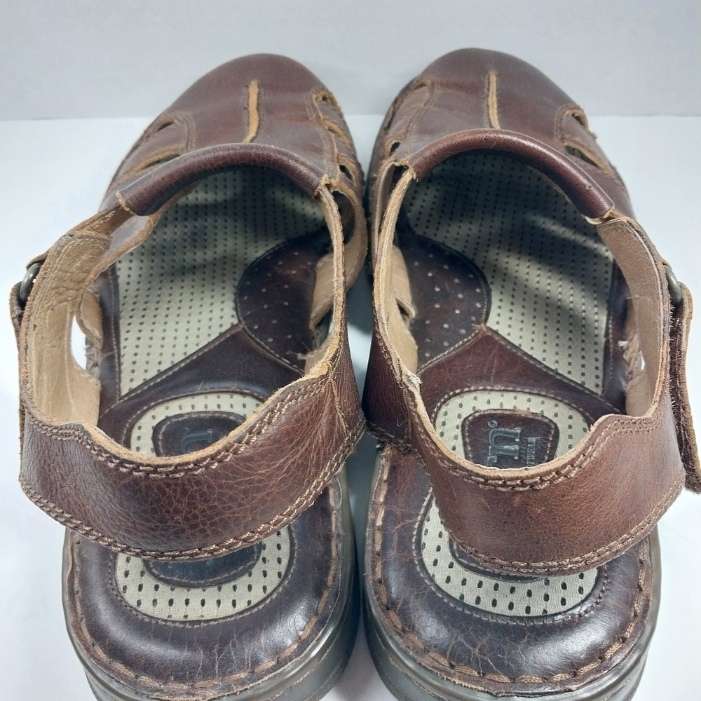 Born Sandals Mens 13 M Brown Leather Fisherman Comfort Slingback Adjustable - Picture 8 of 15